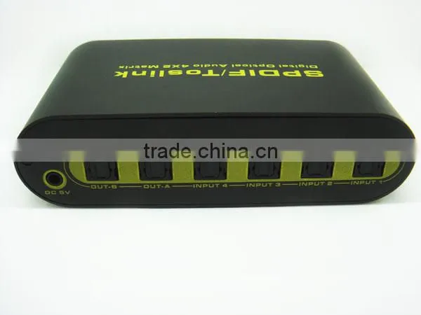 New 4 Port SPDIF Digital Audio Matrix 4 in 2 Out Matrix Switcher