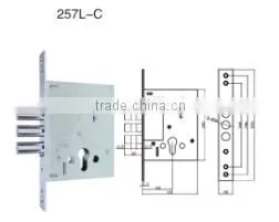 East Europe Leaf Keys Mortise Lock Body