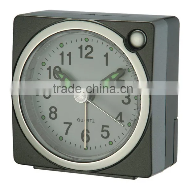 Simple Small Travel Size Sweep Alarm Clocks Snooze Light photo-3