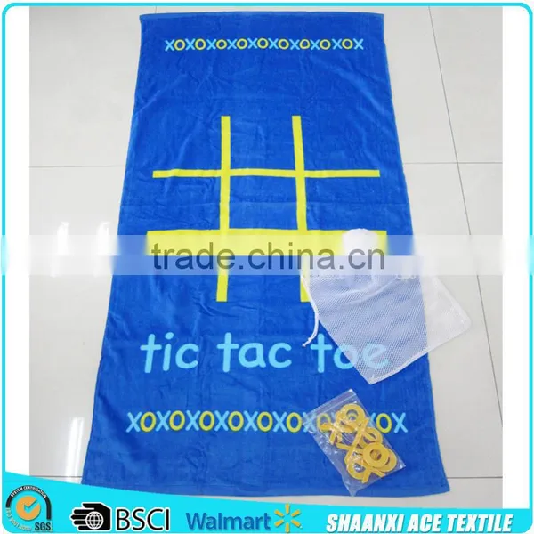 Reactive printed tic tac toe game towel/customer printed game beach towel XO game towel printed                        
                                                Quality Choice