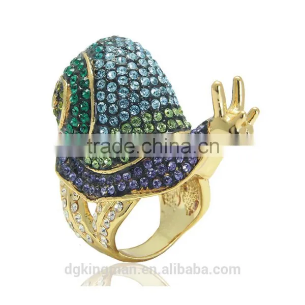 Creative Jewelry Design Kingman Snail Crystal Finger Rings photo-3