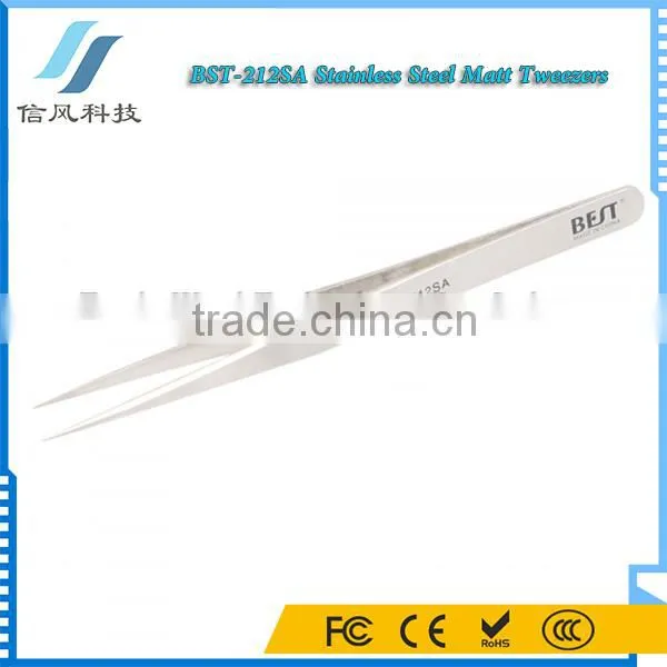BST-212SA Highly Precise Professional Stainless Steel Tweezers for Repairing Matt Tweezers photo-2
