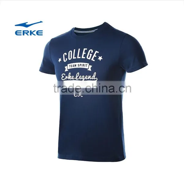 ERKE Wholesale Casual Style Summer White Printed Letters Round Neck Mens Cotton t Shirt photo-4