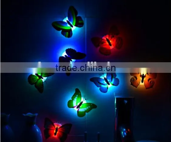 High Quality Room Party Wall Decor Colorful Changing Butterfly LED Night Light photo-3