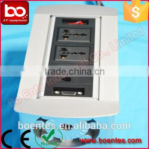 Asia Popular Office Desktop Manual Flip Up Power Outlets/Tabletop Rotating Data Socket With VGA photo-3
