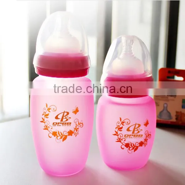 Unbreaking Temperature Sensing Glass Feeding Baby Bottle With Silicone Sleeve photo-2