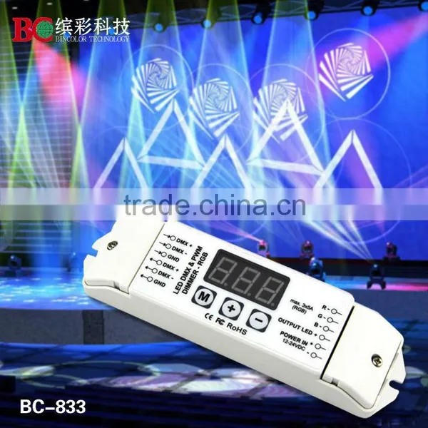 DC12-24V 3 Channels DMX 512 Decoder - DMX Driver Controller for LED Lights