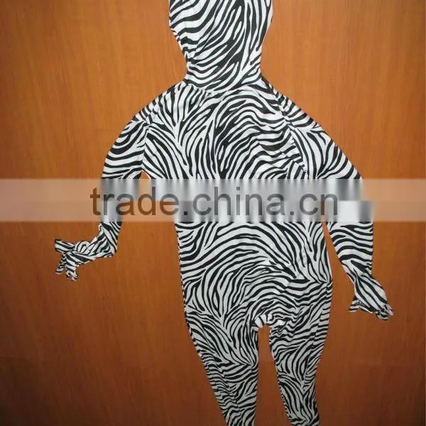 Zebra Spandex Full Body Suit