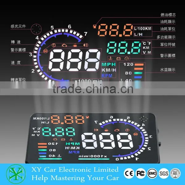 Wholesale 5" GPS Car HUD Head Up Display OBD 2 Car Speedometer ,hud Display XY-HUD208 photo-3