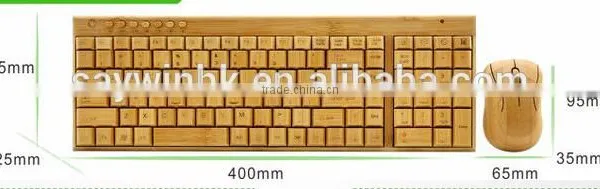 Customzied Bamboo Bluetooth Wireless Laptop Keyboard and Mouse for IPad Tablet photo-2
