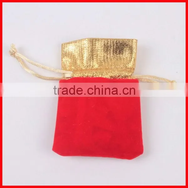 New Design Red Jewelry Gift Velvet Drawstring Bag Wholesale