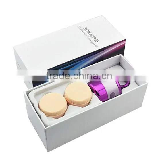 Hot Selling 3D Smart Foundation Face Purple Vibration Powder Puff Sponge Cosmetic Beauty Spar Tool With 2 Extra Powder Puffs photo-3