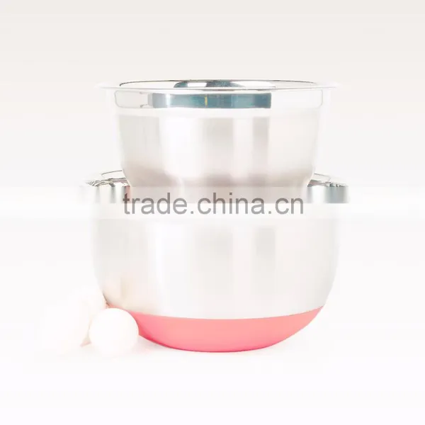 Set of 3 | Stainless Steel Mixing Bowls w/ Non-Skid Silicone Bottoms photo-4