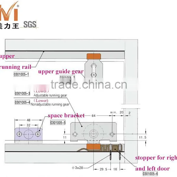 Hot Sales Wardrobe Sliding Door Hardware Kits for Sliding Closet Doors photo-6