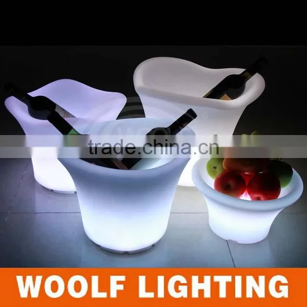 Led Glowing Plastic Champagne Ice Bucket With Stand photo-2