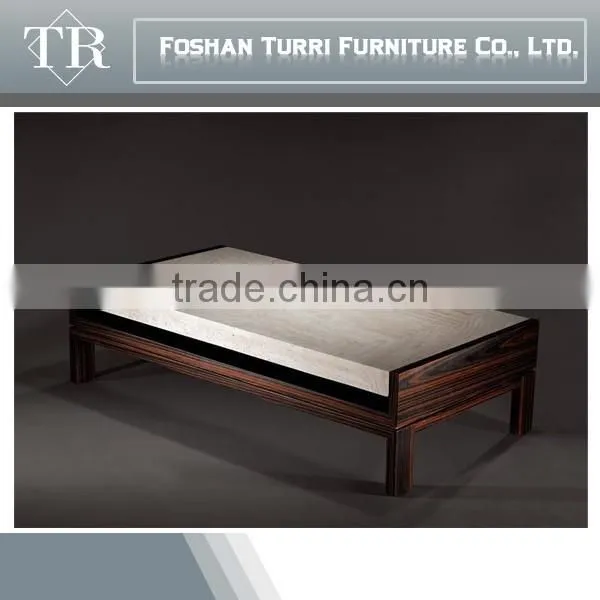 Modern Square Travertine With Tempered Glass Surface Center Table photo-5