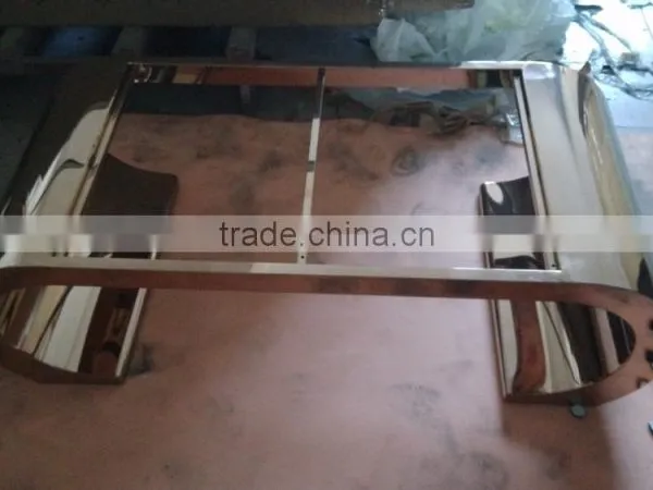 C8048L Antique Golden Silver Mirrored Coffee Table photo-3