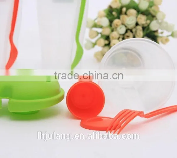 Wholesale BPA-Free Plastic Salad Shaker /plastic Salad Cup With Fork/plastic Salad Shaker on the Go photo-3