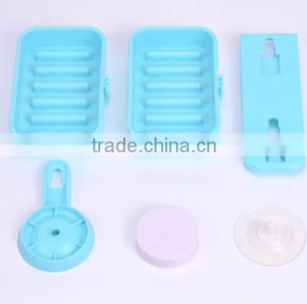 Vacuum Suction Cup Bathroom and Kitchen Plastic Double Layer Shelf/soap Holder photo-3