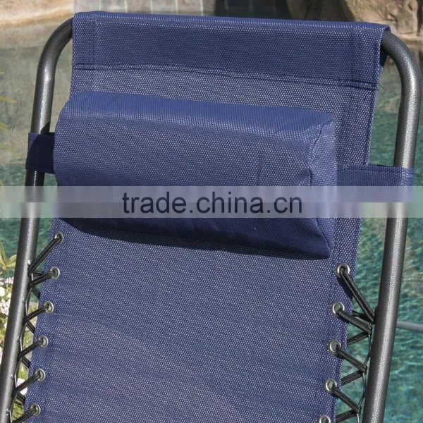 Outdoor Garden Navy Blue Metal Folding Zero Gravity Patio Chair photo-4