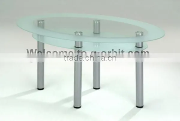 Durable Round Glass Coffee Table, Office Tempered Glass Convenient Table photo-4