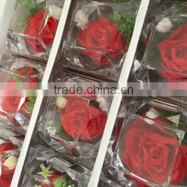 China Natural Real Touch Wholesale Preserved Roses Flower In Acrylic Ring Glass Boxes photo-5
