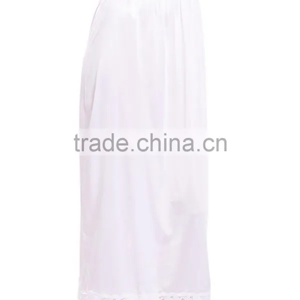 Side Slit Lace-Trim Half-Slip Skirt Long photo-6
