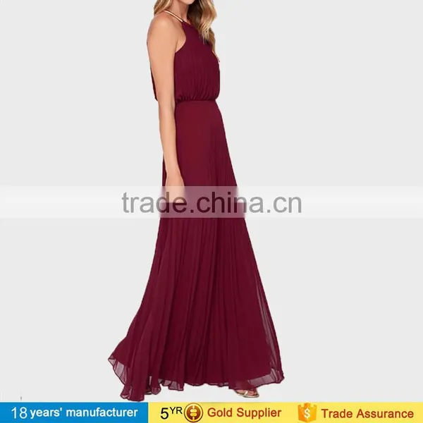 Elegant Casual Cheap Bridesmaid Vestido de Festa Pleated A-Line Chiffon Formal Party Long Wedding Evening Maxi Dresses for Women photo-4