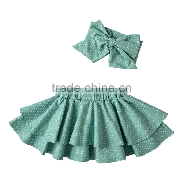 Summer Hot Sale Cute Fashion Party Baby Mini Skirt With Matching Headband photo-4