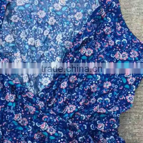 Women Excess Stock Lots Full Print 100%rayon Cheap Jumpsuit photo-4