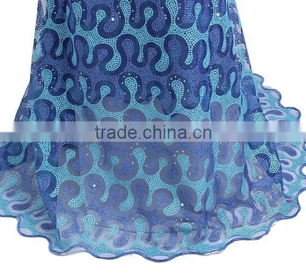 100% High Quality African Guangzhou Lace Fabric Tulle Lace Fabric Multi Color photo-3
