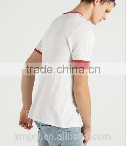 2017 Mens Classic Fit With Contrast Crew Neck Ringer Collar T-shirt Bulk Tshirt photo-2