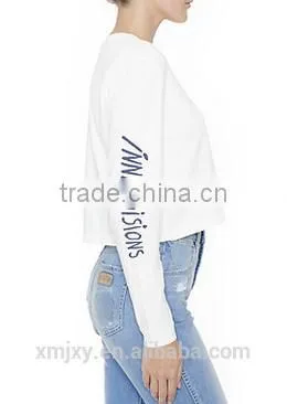Front on The Sleeve Customized Label Long Sleeve Tee for Woman photo-4