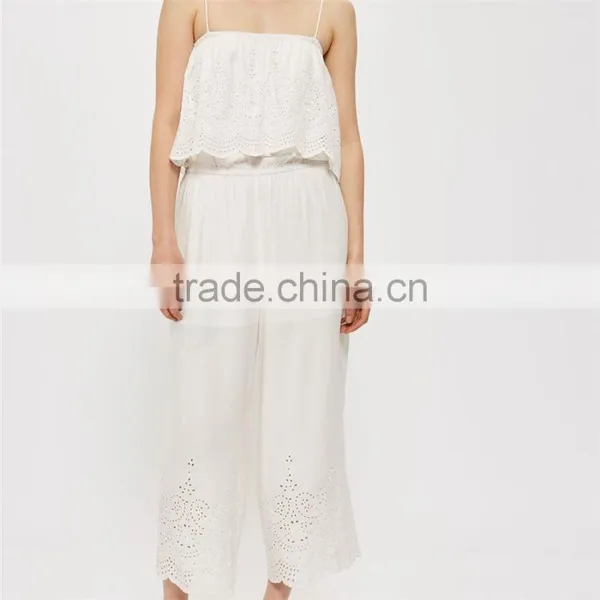 2017 Newest Fashion Embroidered Sling Ladies Jumpsuit With Ruffles photo-5
