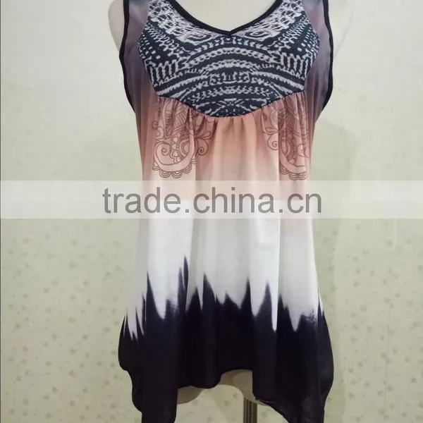2017 Manufacturers Selling in Europe and the Printed Women's Sexy V-neck Sleeveless T-shirt photo-5