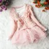 2PCS Girl Baby Kids Flower Top Coat+Dress Tutu Skirt Pageant Outfit Clothes Sets photo-3