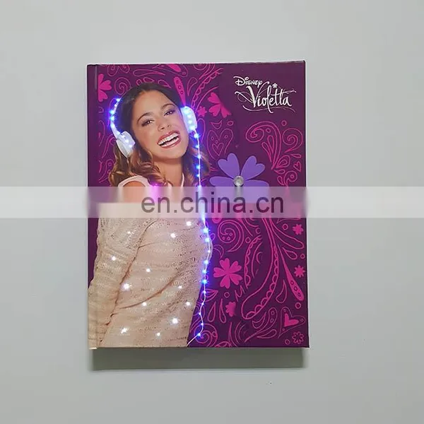 Fashion Journal Cute Diary Spiral Printing Led Light Customized Logo Notebook for Kid photo-6