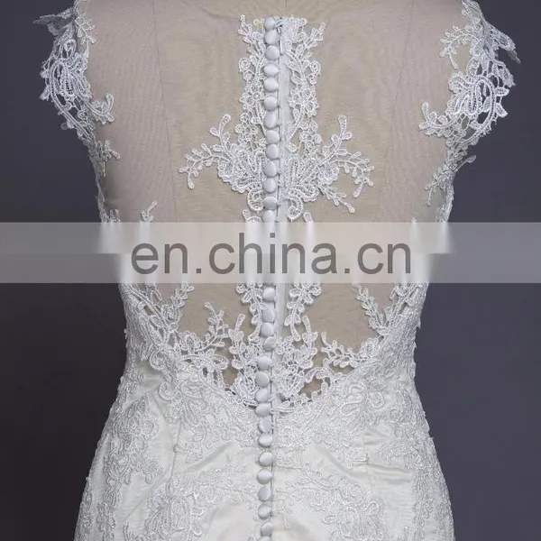 Sleeveless Beaded Trumpet White Bridal Dresses for Weddings photo-4