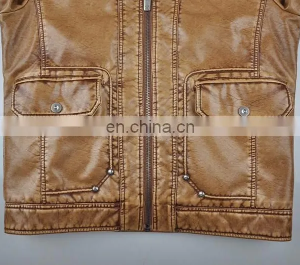 2015 Last Fashion Handsome Warm Mens Hooded Leather Jacket photo-6