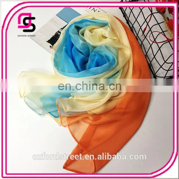 2017 Summer Chiffon Scarf Shawl Dual-use Sunscreen Gradient photo-2