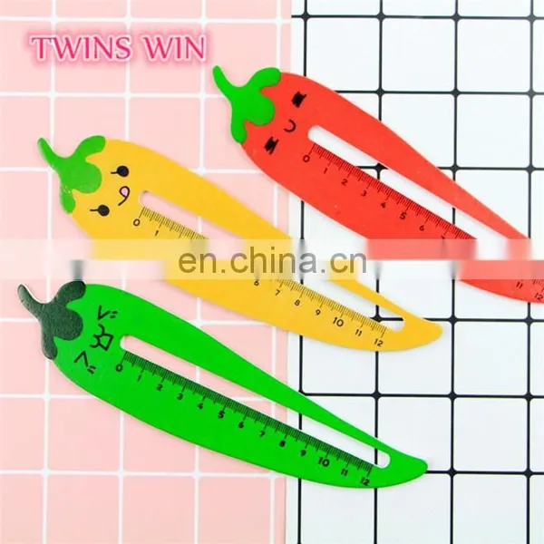 Latest Popular Korean Kawaii Stationery Promotion High Quality Hot Selling Funny Chili Shaped Wooden Ruler for Student photo-5