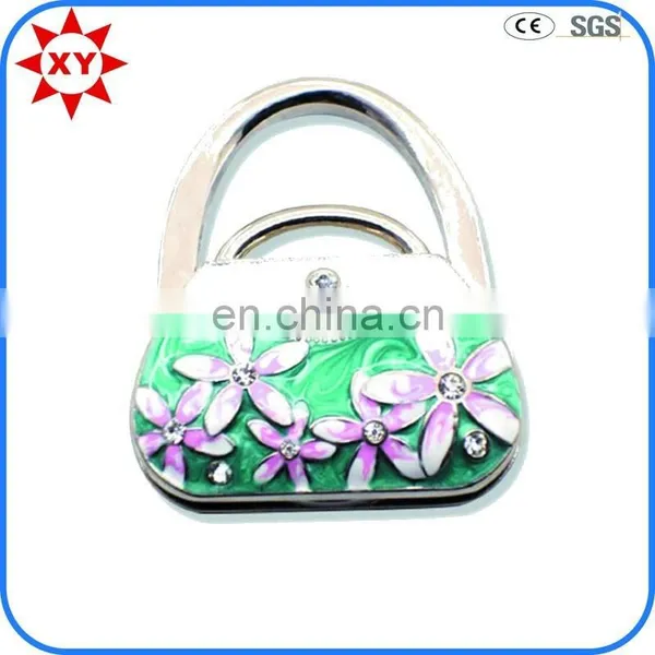 Personalized Functional Heart-shaped Jewerly Bag Hanger With Purple Rhinestone photo-4