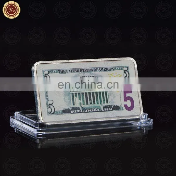 WR USD Dollar Silver Bar Five Dollar Business Souvenir Gifts Usd Fake Money Art Crafts Wholesale Coin photo-2