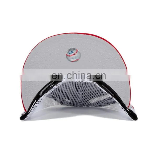 Diznew Custom 2D Embroidery Logo Plastic Strapback 6 Panel White and Purple Thick Dad Baseball Hats photo-4