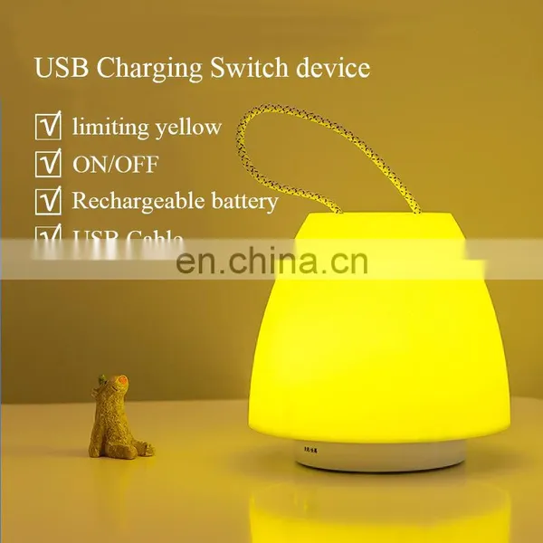 High Quality Lanyard Lantern Hand Lamp Mini Table Lamp Yellow Children Sleeping Modern Led Table Lamp for Camp photo-4