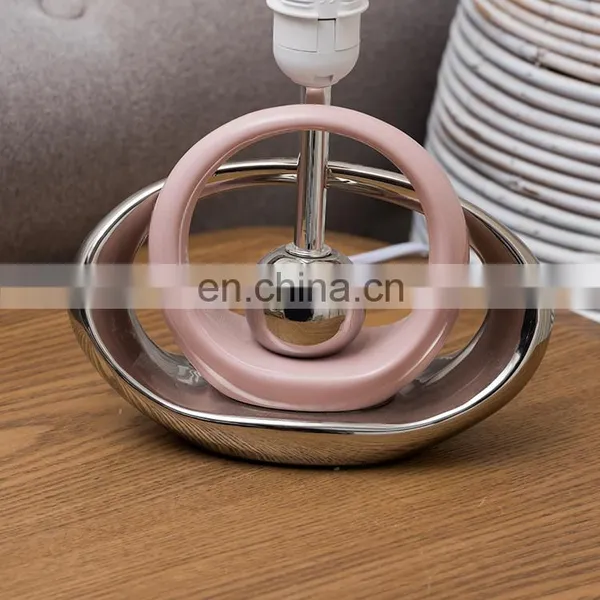 Nordic Simple Style Custom Table Decoration Ceramic Base Home Decor Pink Table Lamp for Hotel Bedside photo-4