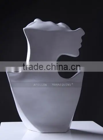 Fiberglass Woman Mannequin Head,Female Abstract Head Mannequin,Cheap White Head,Dispaly Jewelry/ Hat /scarf Head Mannequin H1080 photo-3