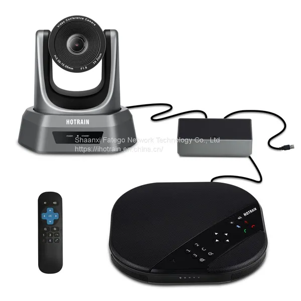 Hotrain FXAO2000 3x Zoom Din6 3 Presets Video Camera Microphone Speaker Docking Station Hub Audio/Video Conferencing System Set photo-5