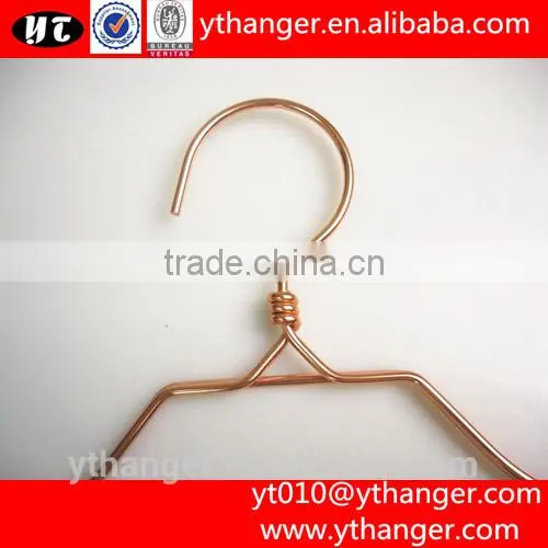YY440 High Quality Wide Shoulder Red Copper Metal Wire Clothes Hanger Shirt Hanger photo-4