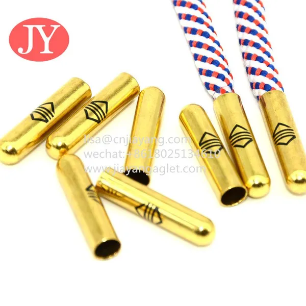 5mm Shoelace With Metal Buckle Brass Material Lace Cord End Waister Rope Aglet Tipping Laser Logo on Metal Aglet photo-4
